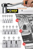 POWER BLACK Korumalı Çelik Şanzuman ŞARJLI Matkap 108 Pcs Crv Çeliği Profesyonel Parlak Lokma Takımı HEDİYELİ thumbnail 2