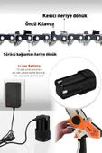 POWER BLACK Akülü Şarjlı El Testeresi Bıçkı Ağaç Kesme Dal Budama Turuncu M708 thumbnail 6