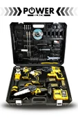 POWER BLACK Profesyonl 6 Lı Set Şarjlı Hilti Şarjlı Taşlama Şarjlı Darbeli Matkap Dal Budama Makası Ve Testeresi thumbnail 2
