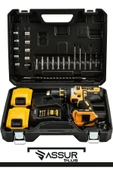 ASSUR PLUS Darbeli Matkap 58vf 5ah Sjs Çift Metal Şanzuman Çift Akülü Şarjlı Darbeli Matkap 24 Parça Set thumbnail 4
