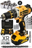 ASSUR PLUS Darbeli Matkap 58vf 5ah Sjs Çift Metal Şanzuman Çift Akülü Şarjlı Darbeli Matkap 24 Parça Set thumbnail 1