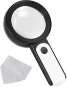 -30x -12ışıklı Büyüteç Taşınabilir Çıft Katmanlı Optik Cam Okuma Büyüteç 2290-18 thumbnail 1