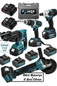 POWER BLACK 4 Lü Set 21 V 2 Ah Darbeli Matkap Bijon Somun Sıkma Sökme Taşlama Spiral Kırıcı thumbnail 1