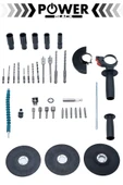 POWER BLACK itali 58 vf 3 ah kömürsüz 4 lü set somun sökme matkap avuç taşlama hilti thumbnail 7