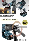 POWER BLACK Profesyonel 4'lü Set 2-26 Şarjlı Hilti-şarjlı Taşlama-13mm Şarjlı Darbeli Matkap- thumbnail 2