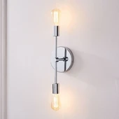 RİOLİGHT RETRO İKİLİ KROM METAL DUVAR APLİK thumbnail 2