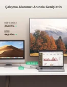 UGREEN 5-in-2 1xUSB-C Gen2 4K/60Hz/10 Gbps/ 100W, 1xHDMI 4K/30Hz, 3xUSB-A 3.0 5Gbps MacbookPro/Air için Port Çoklayıcı Hub, 60559 thumbnail 4