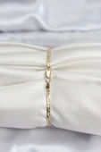 14K Gold Renk Kaplama Minimal Zincir Model CM Kadın Bileklik - TJ-BB8137 thumbnail 2