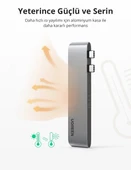 UGREEN 5-in-2 1xUSB-C Gen2 4K/60Hz/10 Gbps/ 100W, 1xHDMI 4K/30Hz, 3xUSB-A 3.0 5Gbps MacbookPro/Air için Port Çoklayıcı Hub, 60559 thumbnail 6
