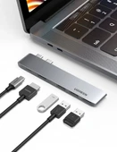 UGREEN 5-in-2 1xUSB-C Gen2 4K/60Hz/10 Gbps/ 100W, 1xHDMI 4K/30Hz, 3xUSB-A 3.0 5Gbps MacbookPro/Air için Port Çoklayıcı Hub, 60559 thumbnail 2