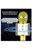 Türkçe Seslendirme Karaoke Mikrofonu Bluetooth Mikrofon Bluetooth Speaker Hoparlör Aux-Tf-Usb Giriş thumbnail 4