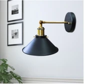 RİOLİGHT VİNTAGE,RUSTİK.RETRO MAFSALLI HAREKETLİ BAŞLIK 1XE27 DUYLU METAL DUVAR APLİK ŞAPKA ÇAP:23CM thumbnail 2