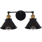 RİOLİGHT RETRO,RUSTİK,VİNTAGE ESKİTME DUYLU MAFSALLI HAREKETLİ BAŞLIK AYNA ÜSTÜ METAL DUVAR APLİK thumbnail 2