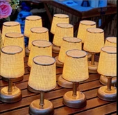 RİOLİGHT RETRO,RUSTİK,VİNTAGE LEDLİ PİLLİ RESTORANT,ODALAR,OTELLER,CAFE 1 İÇİN ABAJUR GECE LAMBASI thumbnail 2