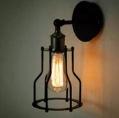 RİOLİGHT VİNTAGE1,RUSTİK1,RETRO1 MAFSALLI SİYAH 1XE27 HAREKETLİ KAFES APLİK NOT:1ADET FİYATIDIR. thumbnail 2