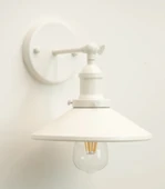 RİOLİGHT RETRO,RUSTİK 2,VİNTAGE BEYAZ 1XE27 DUYLU METAL DUVAR APLİK ŞAPKA ÇAPI:23CM thumbnail 2