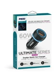 PHİXİ UPD4260 ÇİFT ÇIKIŞLI PD DESTEKLİ 60W ARAÇ ŞARJ ADAPTÖRÜ thumbnail 2