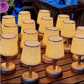 RİOLİGHT RETRO,RUSTİK,VİNTAGE LEDLİ PİLLİ ABAJUR GECE LAMBASI thumbnail 4