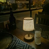 RİOLİGHT RETRO,RUSTİK,VİNTAGE LEDLİ PİLLİ ABAJUR GECE LAMBASI thumbnail 1