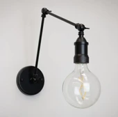 RİOLİGHT RETRO1,MODERN1 SİYAH 1XE27 DUYLU ÜÇ MAFSALLI METAL AKROBAT DUVAR APLİK thumbnail 1