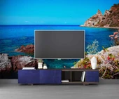 Deniz ve Tepe Manzaralı Duvar Kağıdı Baskı thumbnail 3