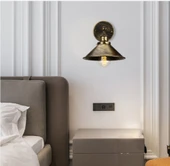 RİOLİGHT VİNTAGE,RETRO,RUSTİK FIRÇALI MATT ALTIN SİYAH 1XE27 METAL DUVAR APLİK ÇAP:23CM thumbnail 2