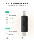 UGREEN USB-C ve USB-A 3.0 SD MicroSD Kart Okuyucu, 80191 thumbnail 5