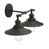 RİOLİGHT VİNTAGE,RETRO RUSTİK 2XE27 SİYAH HAREKETLİ BAŞLIK AYNA ÜSTÜ DUVAR APLİK NOT:1ADET FİYATIDIR thumbnail 2