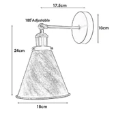 RİOLİGHT VİNTAGE,RUSTİK FIRÇALI GRİ PATİNALI ESKİTME MAFSALLI HAREKETLİ BAŞLIK METAL DUVAR APLİK thumbnail 3