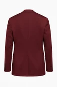 Bordo Erkek Tek Düğmeli Blazer Ceket – Dokulu Kumaş, Tek Yırtmaçlı Şık Tasarım thumbnail 2