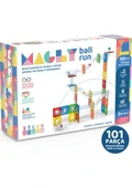 Magly Ball Run Parkur Oyunu , Renkli 3 Boyutlu 101 Parça Yapı Seti - Manyetikler ve Borular ve Toplar thumbnail 1