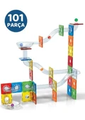 Magly Ball Run Parkur Oyunu , Renkli 3 Boyutlu 101 Parça Yapı Seti - Manyetikler ve Borular ve Toplar thumbnail 2