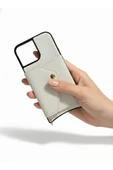 Cep telefonu kılıfı Cüzdanlı Beyaz Deri Görünümlü thumbnail 2