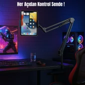 360 Dönebilen Masaüstü Süspansiyonlu Ayarlanabilir Tablet Tutucu Stand thumbnail 1