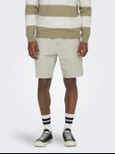Only & Sons   ONSLINUS 0007 COT LIN SHORTS NOOS Erkek Gri Şort - 22024967 thumbnail 3