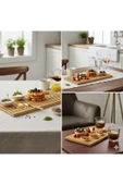 Bambu Kahvaltı ve Peynir Sunum Seti Dikdörtgen Çizgili thumbnail 3