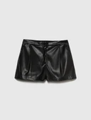 Sisley   Suni Deri Önü Pileli Regular Fit Deri Şort Kadın Siyah Şort - 323A4X9WL900W thumbnail 6