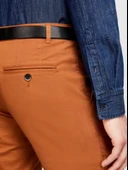 Sisley   Slim Fit Vintage Efekt Chino Pantolon Erkek Kahverengi T-Shirt - 323A4DM6SF02Y thumbnail 3