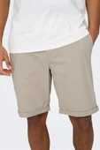 Only & Sons   ONSPETER LIFE REGULAR 0013 SHORTS NOOS Erkek Bej Şort - 22027905 thumbnail 4