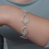 Gümüş Ay Dansı Telkari Kadın Bileklik thumbnail 3