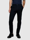 Streç Pamuklu Kemer Delikli Slim Fit Pantolon Erkek Siyah Pantolon - 324P4AIHSF021 thumbnail 5