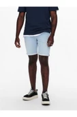 Only & Sons   ONSPLY LB JOG 8587 PIM DNM SHORTS NOOS Erkek Mavi Şort - 22018587 thumbnail 2