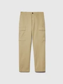 Sisley   Streç Pamuklu Kemer Delikli Yama Cepli Dar Paça Pantolon Erkek Mavi Pantolon - 324P4H2FSF03P thumbnail 2