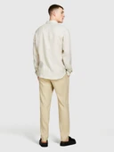 %100 Keten Regular Fit Gömlek Erkek Gri Gömlek - 324P5BKUSQ029 thumbnail 2