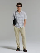 Sisley   %100 Keten Slim Comfort Fit Pantolon Erkek Bej Pantolon - 325P4AGHSF049 thumbnail 1