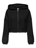 ONLSCARLETT LIFE LS ZIP HOOD SWT NOOS Kadın Siyah Sweatshirt - 15346449 thumbnail 7