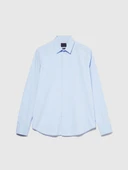 Streç Pamuklu Dar Kesim Gömlek Erkek Mavi Gömlek - 324P5CNX5QL19 thumbnail 12