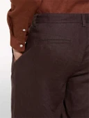 Sisley   %100 Keten Slim Fit Bermuda Şort Erkek Kahverengi Şort - 325P4AGHS9010 thumbnail 5