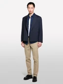 Sisley   Streç Pamuklu Logo Detaylı Slim Fit Chino Pantolon Erkek Mavi Pantolon - 325P4WOSSF053 thumbnail 3