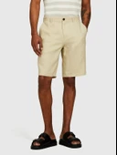 Sisley   %100 Keten Slim Fit Bermuda Şort Erkek Bej Şort - 325P4AGHS9010 thumbnail 4